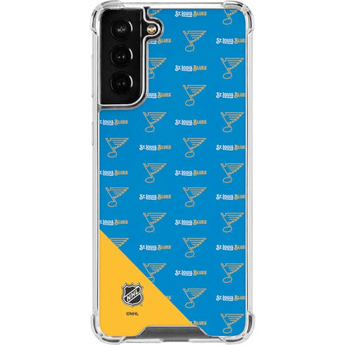 NHL St. Louis Blues Pattern Galaxy S21 FE Clear Case